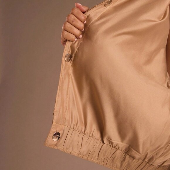 Gold Elegant Women's Embroidered Sequin Office Jacket - Picture 3 of 7